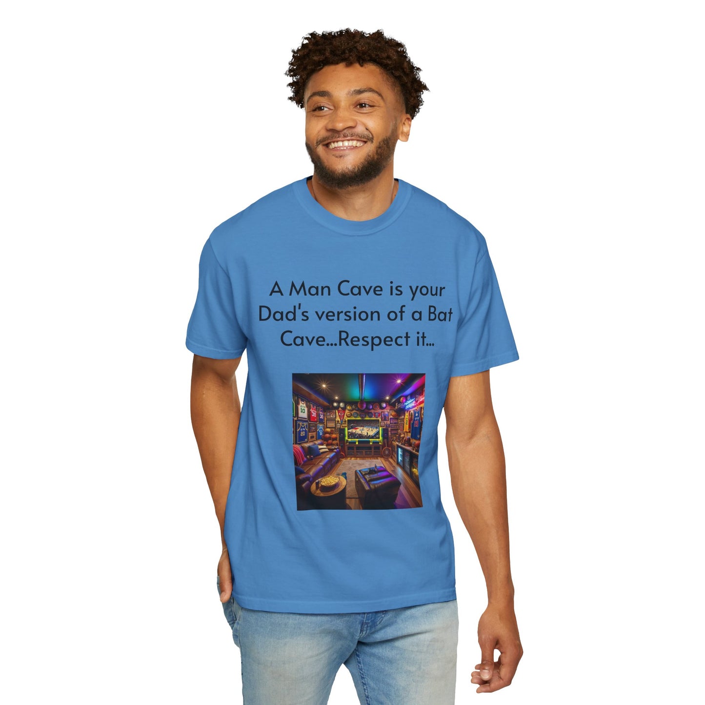 Man Cave Humor T-Shirt, Dad Gift, Unisex Tee, Bat Cave Shirt, Geeky Apparel, Superhero Shirt, Father's Day Gift