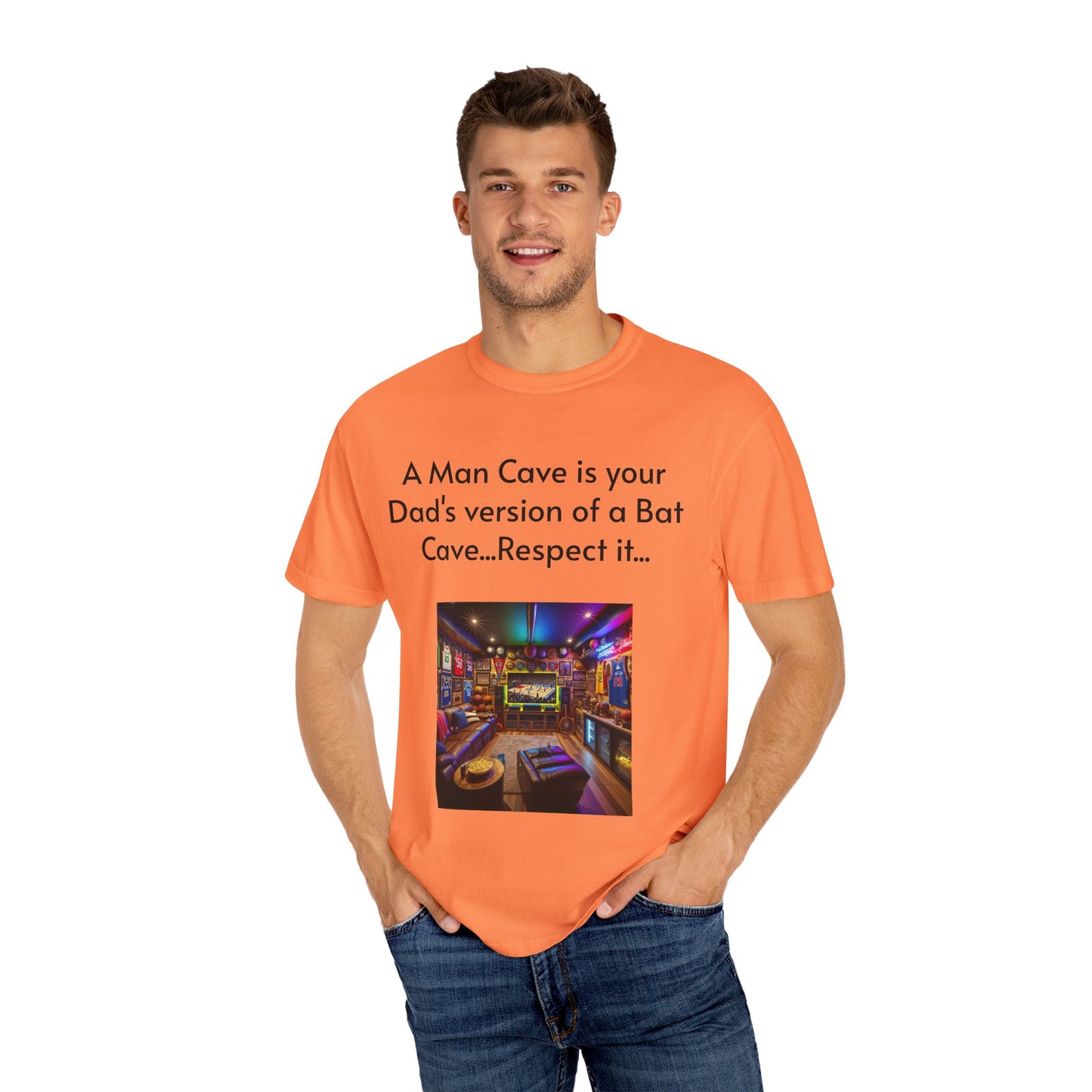 Man Cave Humor T-Shirt, Dad Gift, Unisex Tee, Bat Cave Shirt, Geeky Apparel, Superhero Shirt, Father's Day Gift
