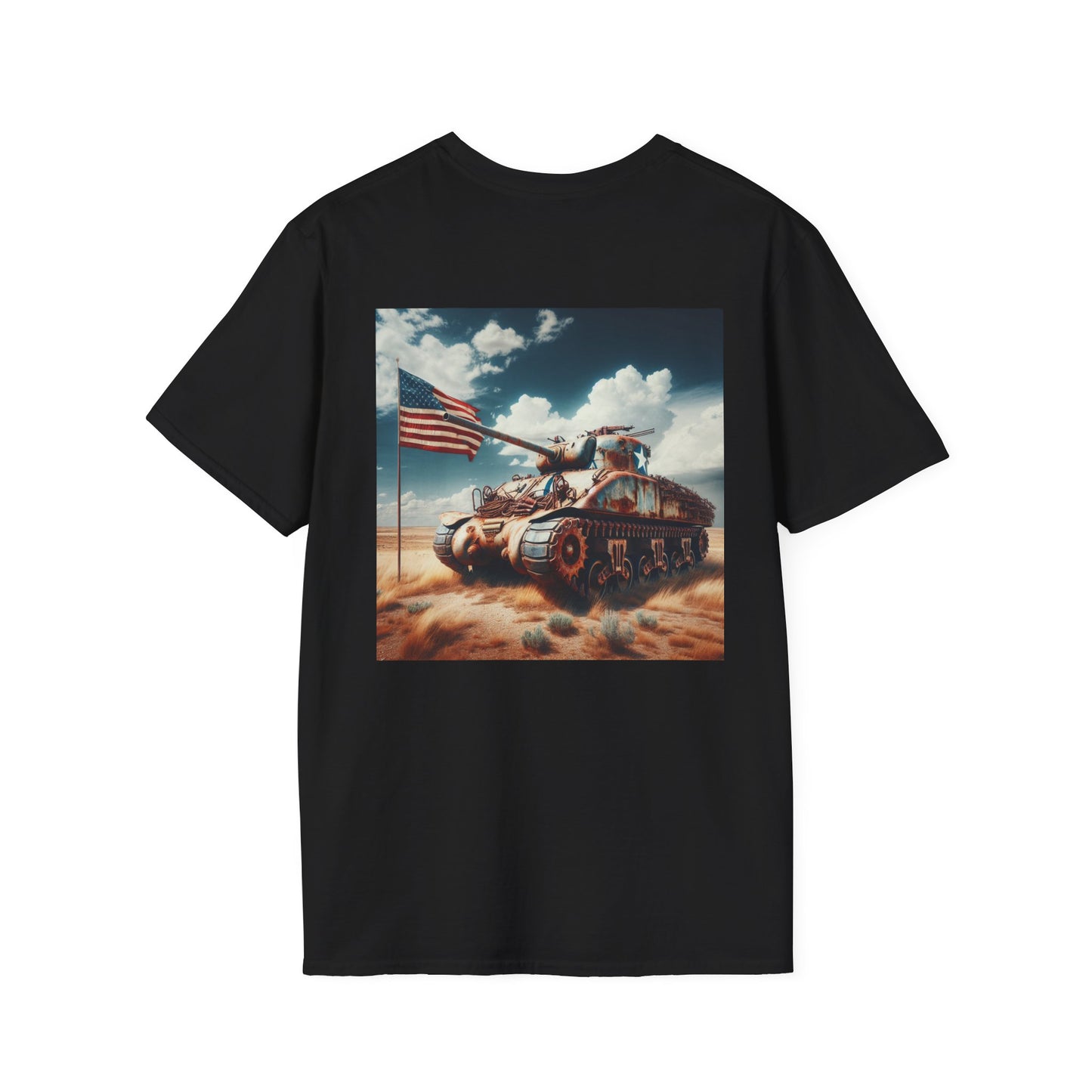 Patriotic Tank Graphic Tee, Unisex T-Shirt, Casual Wear, Military Tribute Shirt, Fourth of July Gift, Statement Tee
