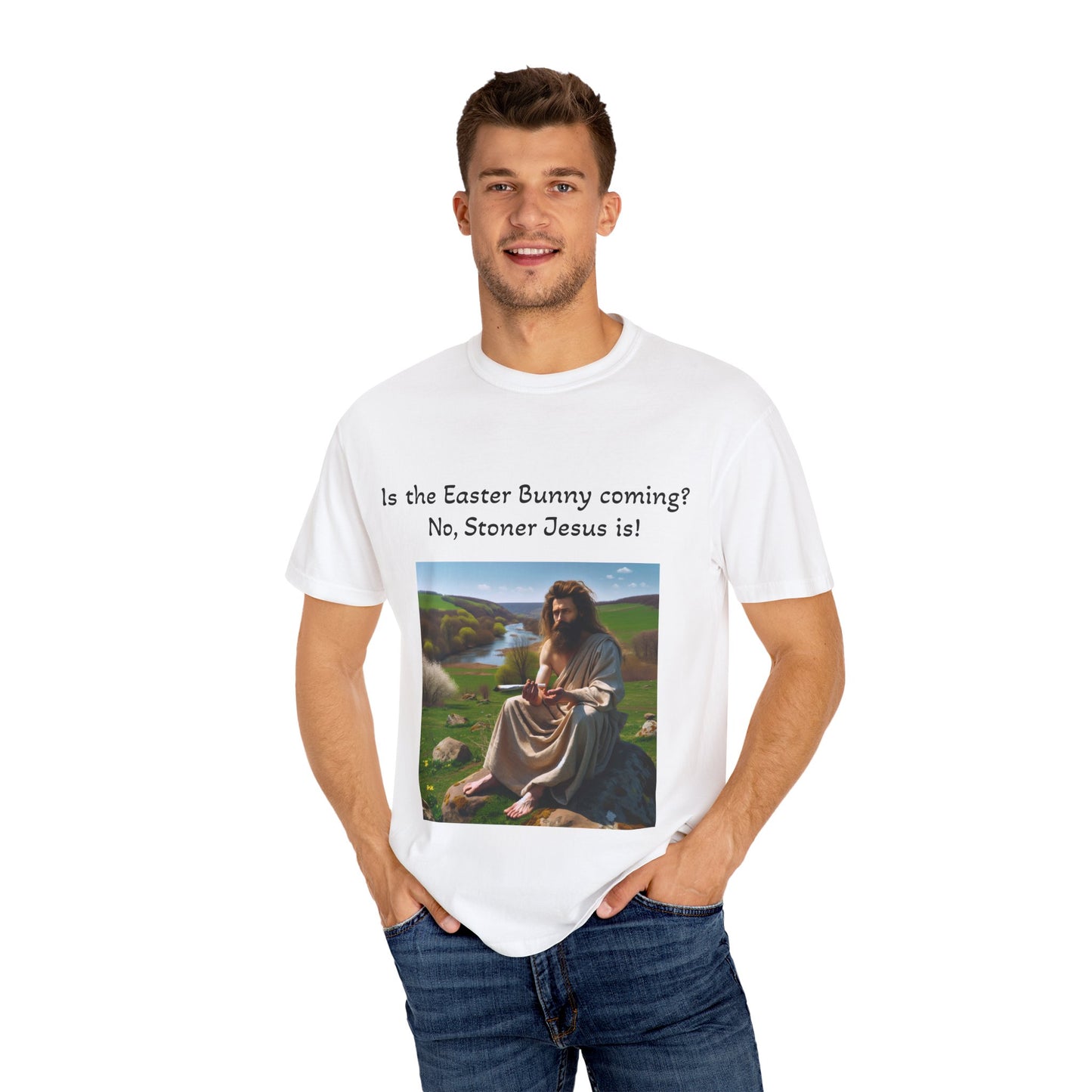 Stoner Jesus T-Shirt - Unisex, Dyed T-shirt for 4/20 Celebrations