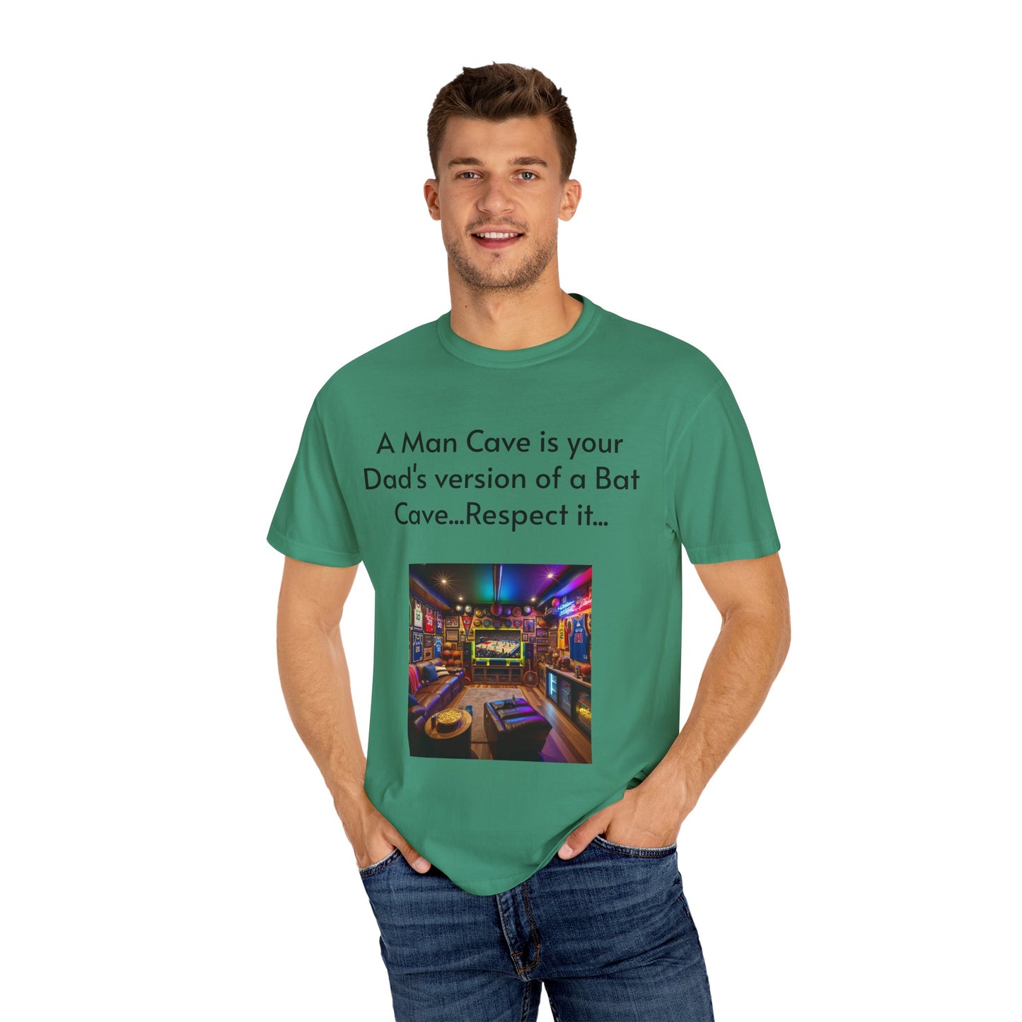 Man Cave Humor T-Shirt, Dad Gift, Unisex Tee, Bat Cave Shirt, Geeky Apparel, Superhero Shirt, Father's Day Gift