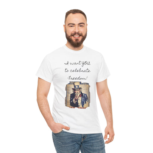 Celebrate Freedom Tee, Independence Day Shirt, Unisex Cotton Top, Freedom Celebration Outfit, USA Pride Apparel, 4th of July Gift
