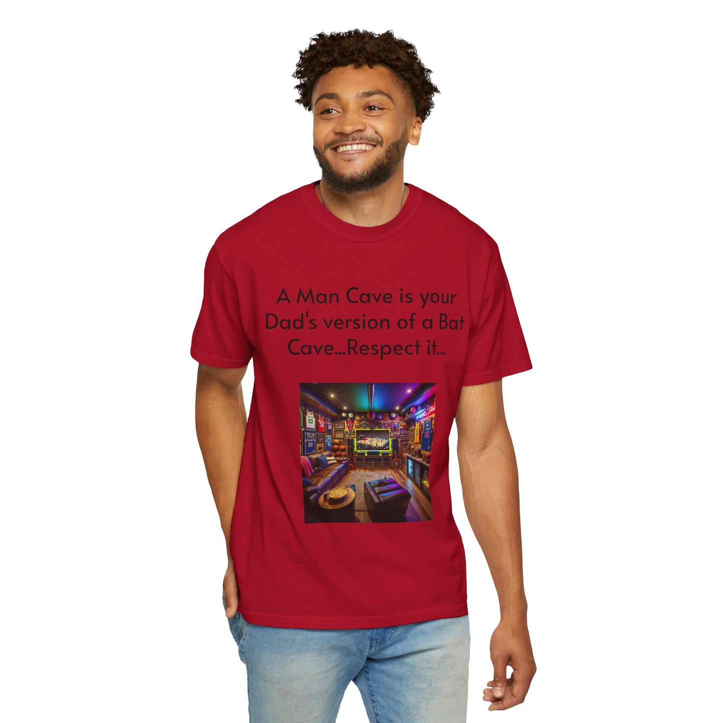 Man Cave Humor T-Shirt, Dad Gift, Unisex Tee, Bat Cave Shirt, Geeky Apparel, Superhero Shirt, Father's Day Gift