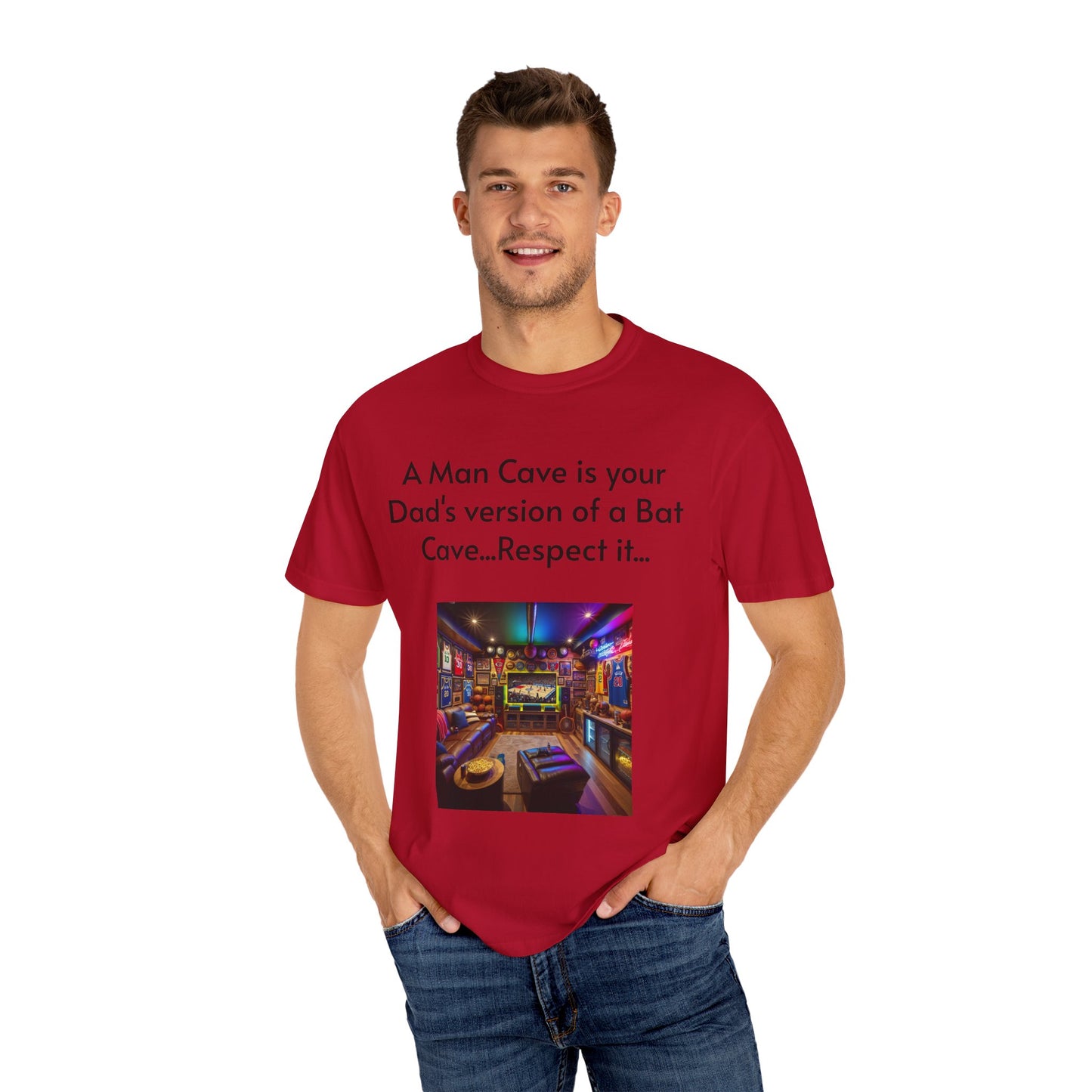 Man Cave Humor T-Shirt, Dad Gift, Unisex Tee, Bat Cave Shirt, Geeky Apparel, Superhero Shirt, Father's Day Gift